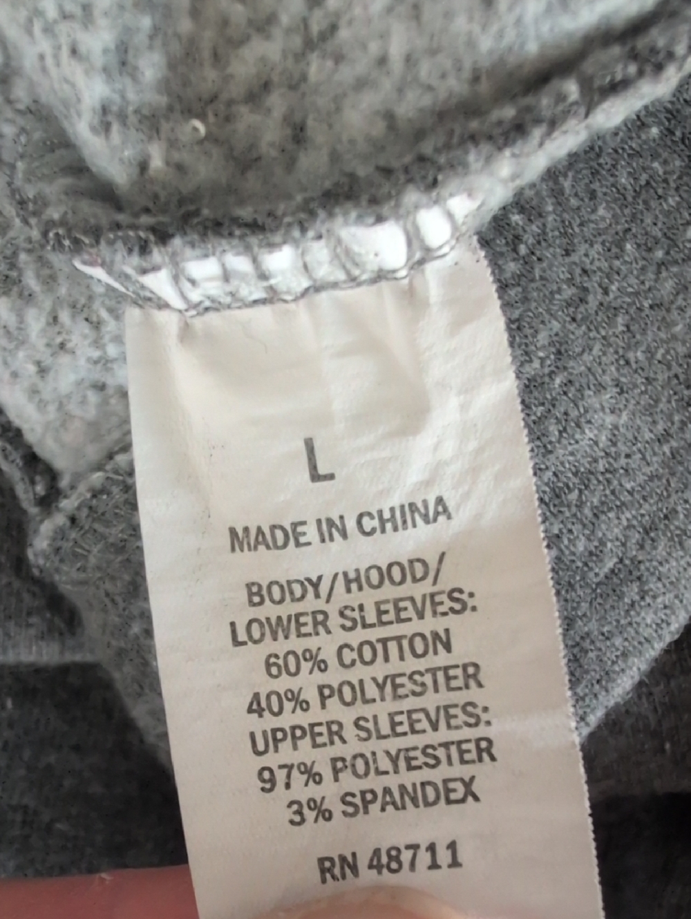 MTA Sport Charcoal Gray Cowl Neck Ribbed Sweatshirt Hoodie L              M342 - Picture 6 of 6